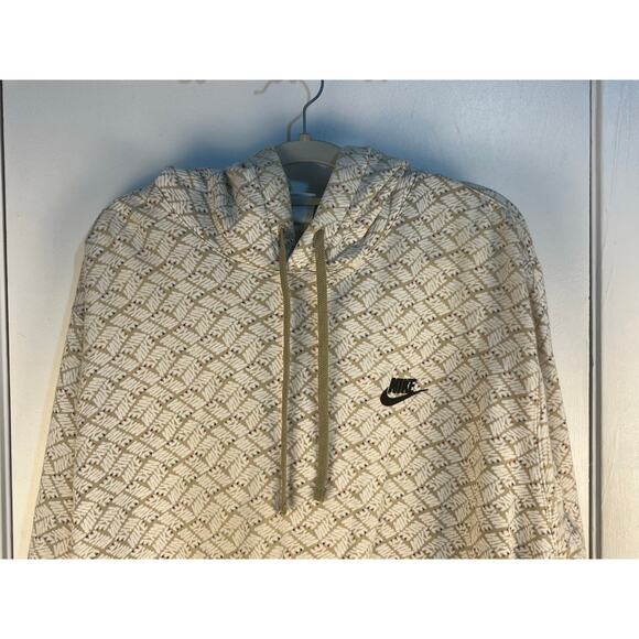 Nike Logo Hoodie Sweatshirt XL Khaki Logo Basketball Streetwear Skater - Picture 2 of 8